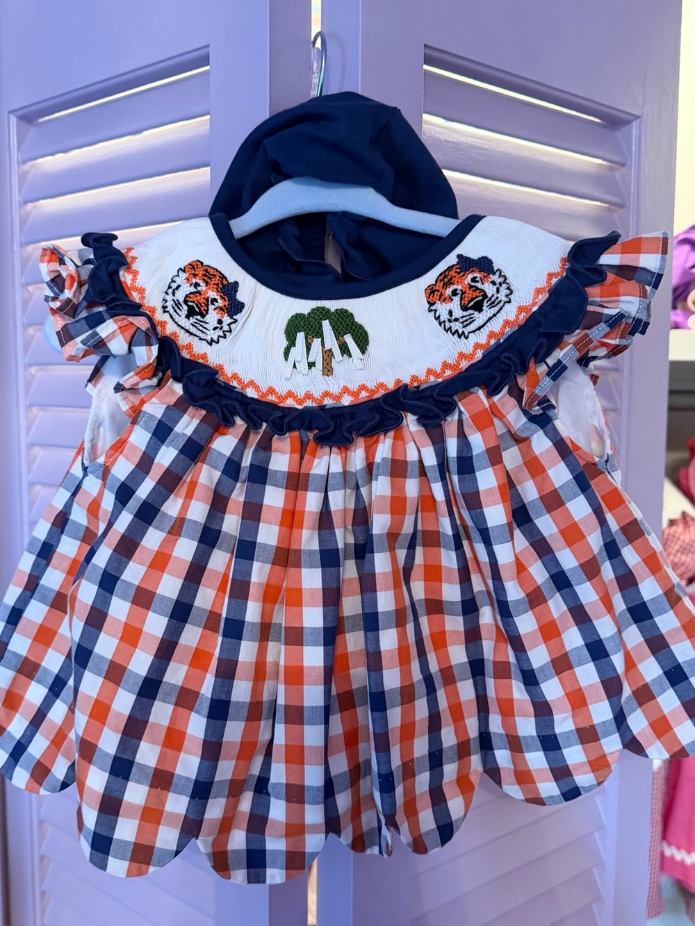 Busy Bee Smocks Auburn Tigers Diaper Cover Set